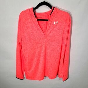 Under Armour Women's Size Large L Hooded Pink Loose Heat‎ Gear Hoodie Top Shirt